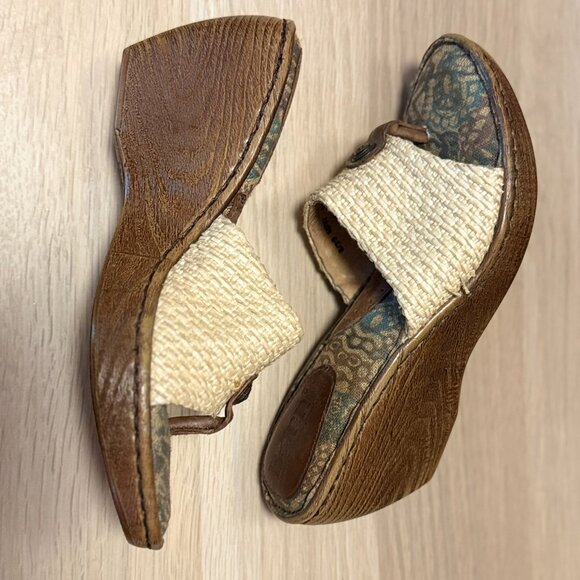 Born Raffia + Leather Boho Slip-On Sandals – Natural 8 - Picture 3 of 6